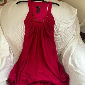 Pink lined rhinestone dress